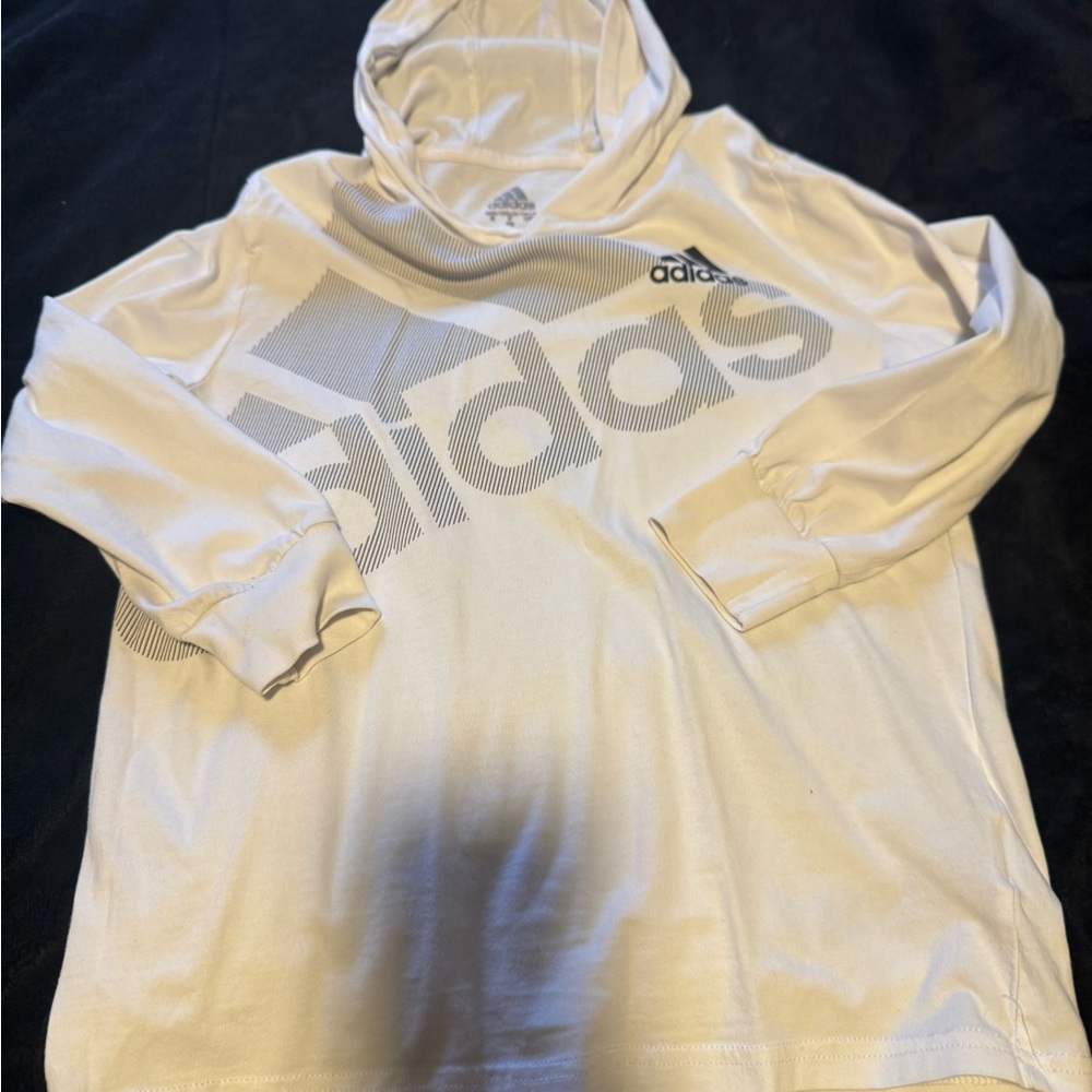 Adidas Kids White Hoodie